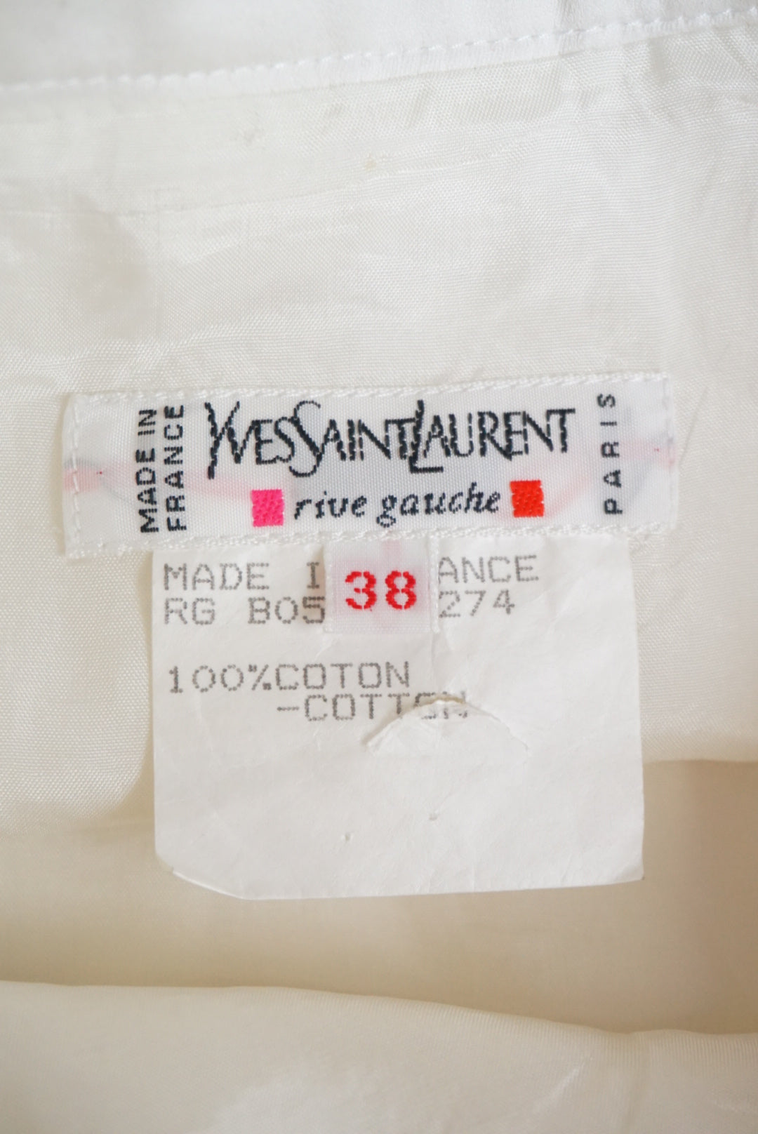 Vintage Yves Saint Laurent Rive Gauche White Pencil Pocket Skirt - Size 38