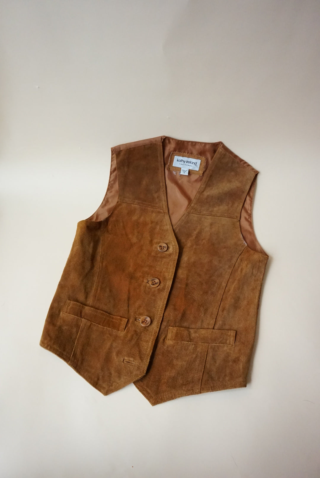 Kathy Ireland Suede Leather Western Vest - Size Small
