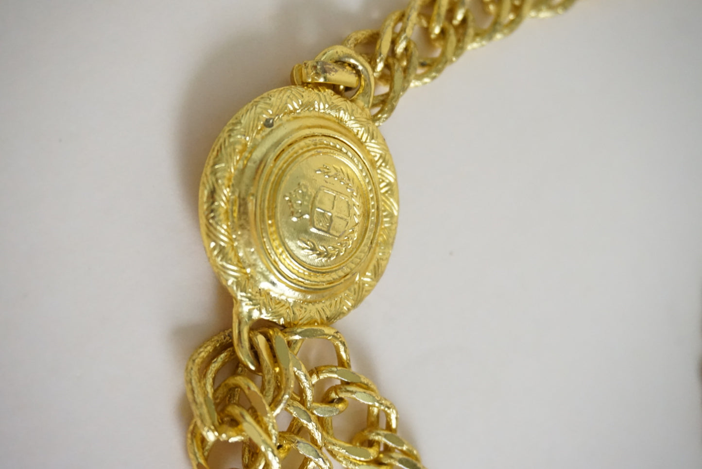 Vintage 80's Susan Graver 3-Tier Gold Chain Belt
