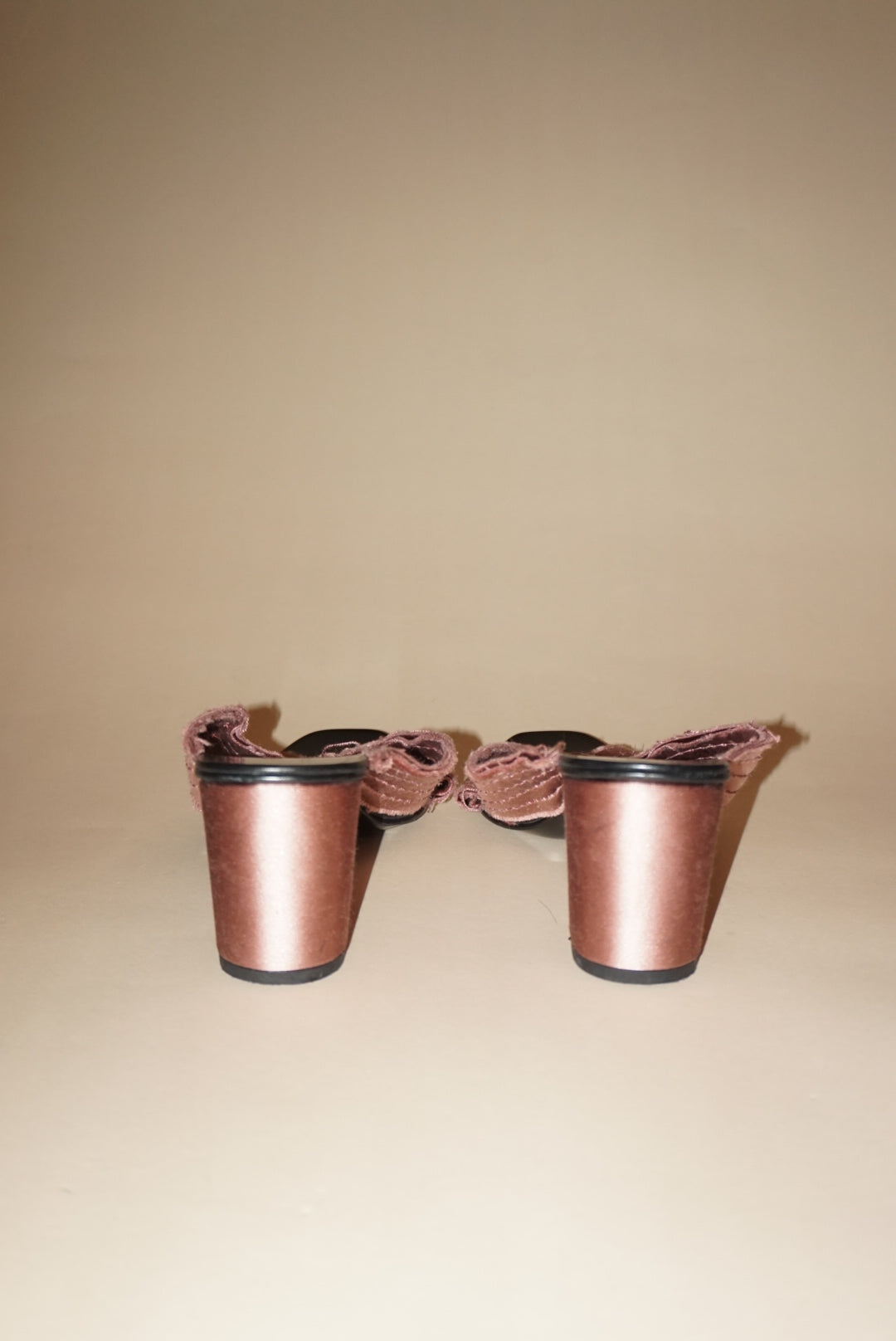“Pedro Garcia” Satin Blush “Xail” Mules - Size 38.5