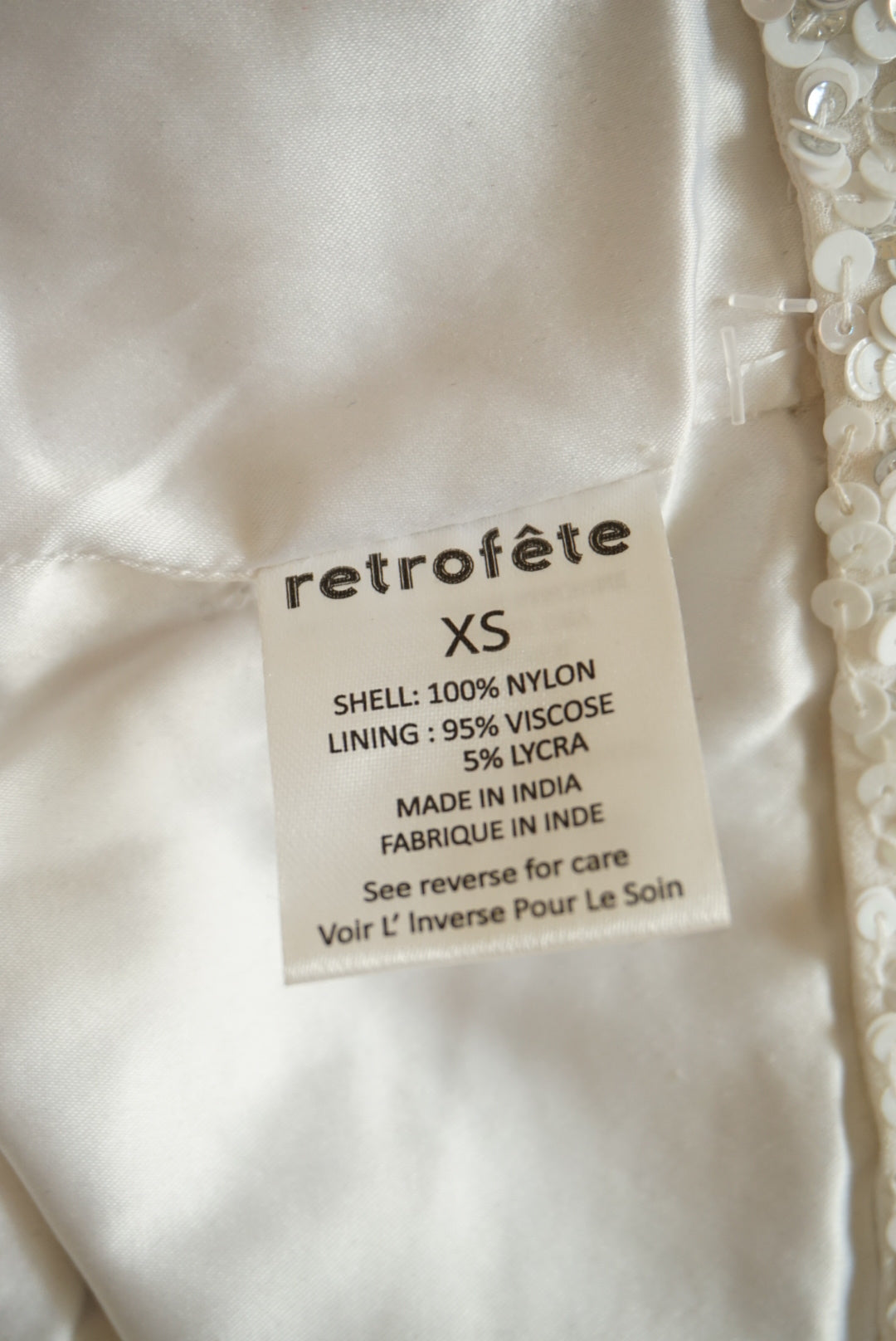 Retrofete Revolve White Mini Sequin Strapless Cassandra Dress - Size XS