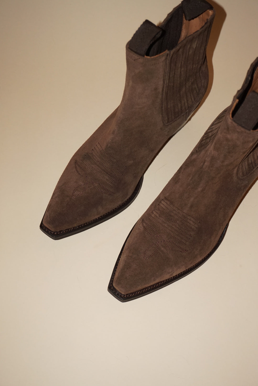 Ann Mashburn Short Brown Suede Cowboy Boot NWOT - Size EU 39