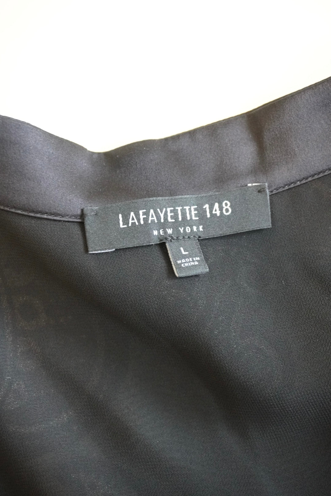 Lafayette 148 Sheer Floral Burnout Velvet Mandarin Collar Blouse - Size Large