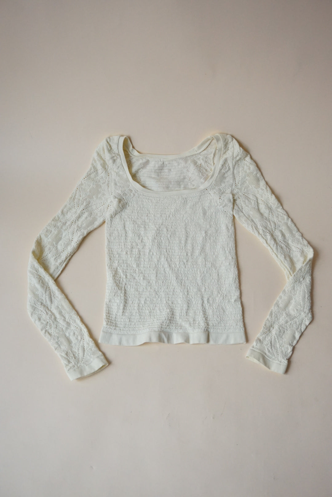 Intimately Free People Mesh Ivory Top- Size M