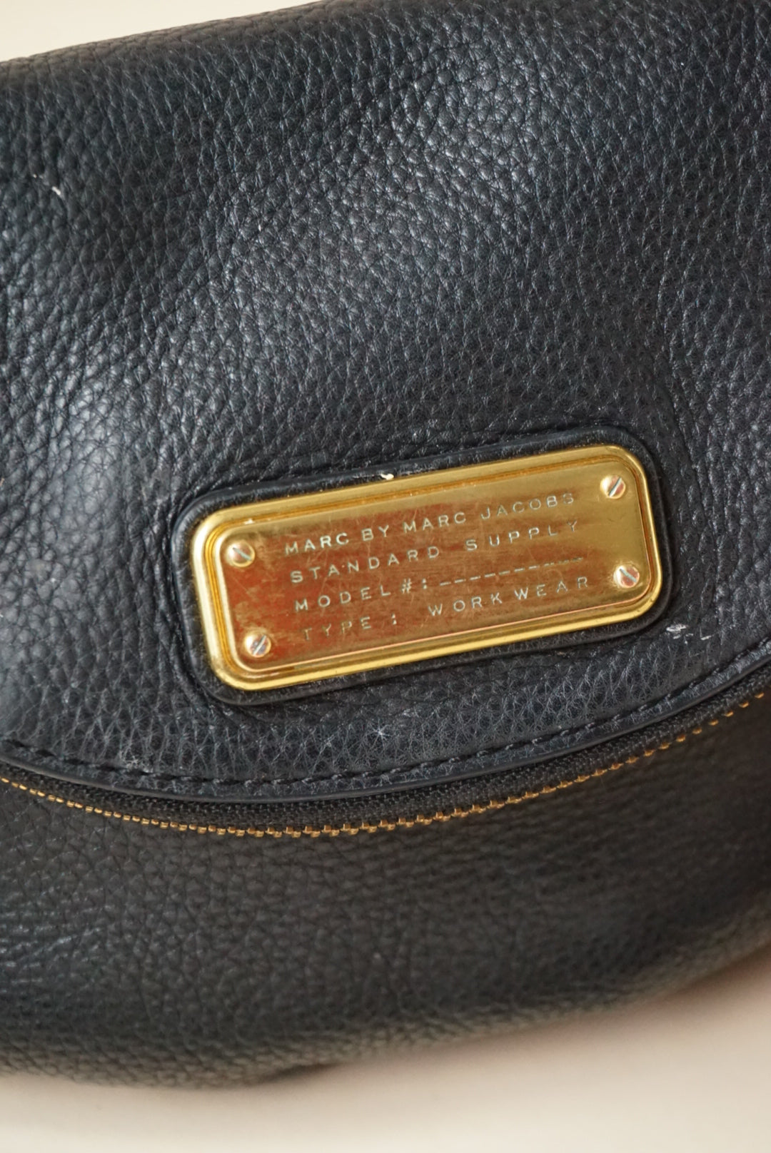 "Marc by Marc Jacobs" Classic Q Natasha Black Pebble Leather Shoulder Black Bag