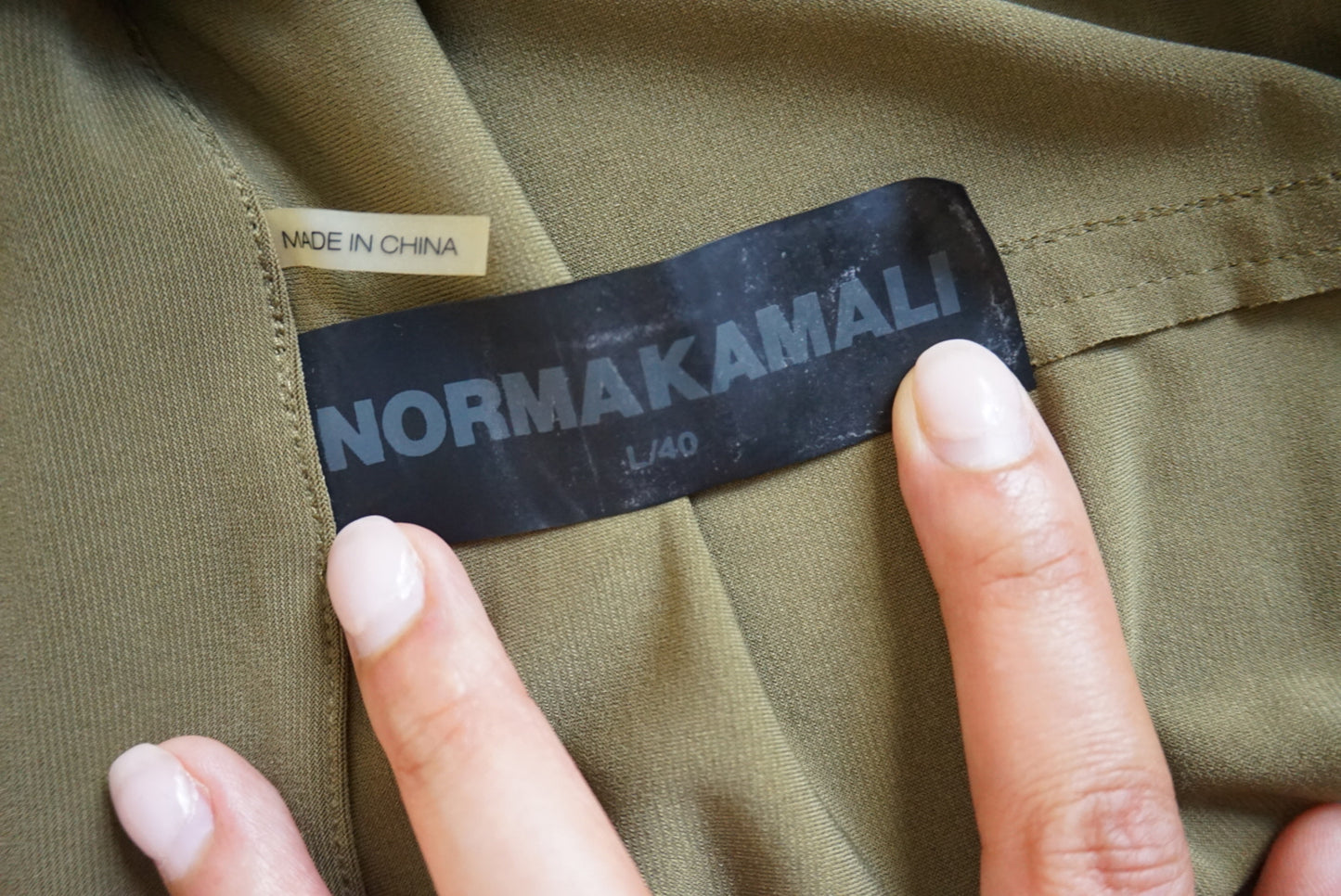 Norma Kamali Olive Green Utility Cargo Lycra Jumpsuit - Size Large