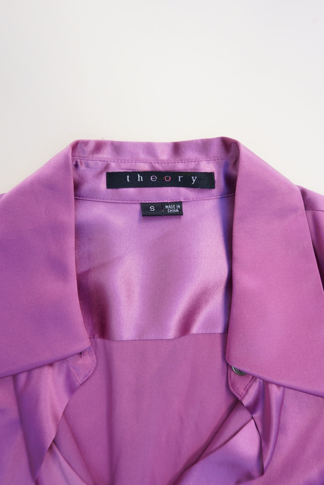 "Theory" Purple Silk Button Down Blouse - Size S