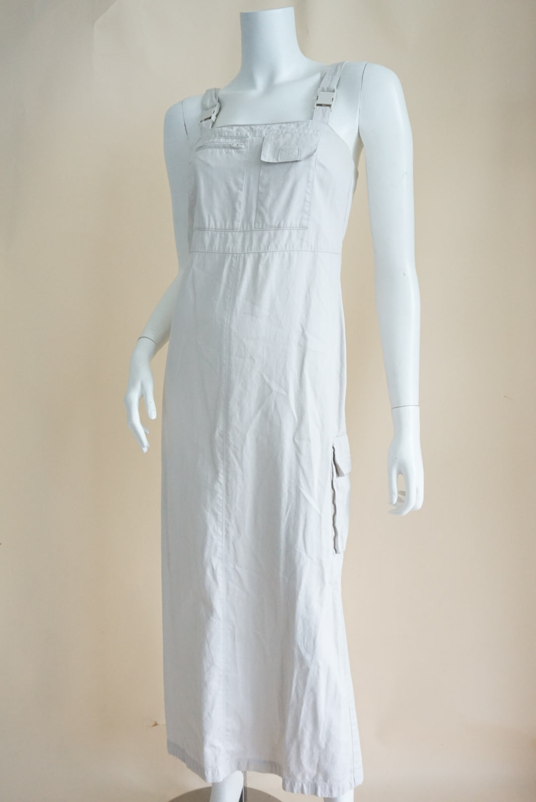 Vintage Express World Brand Khaki Y2K Cargo Maxi Dress - Size 0-2