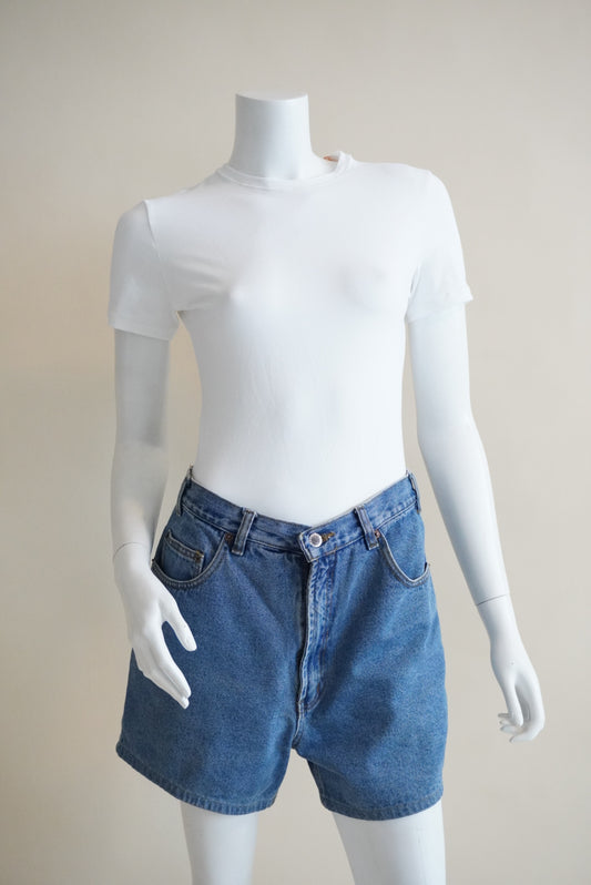Quince White Stretch Cotton Jersey Short Sleeve Bodysuit NWT - Size Medium