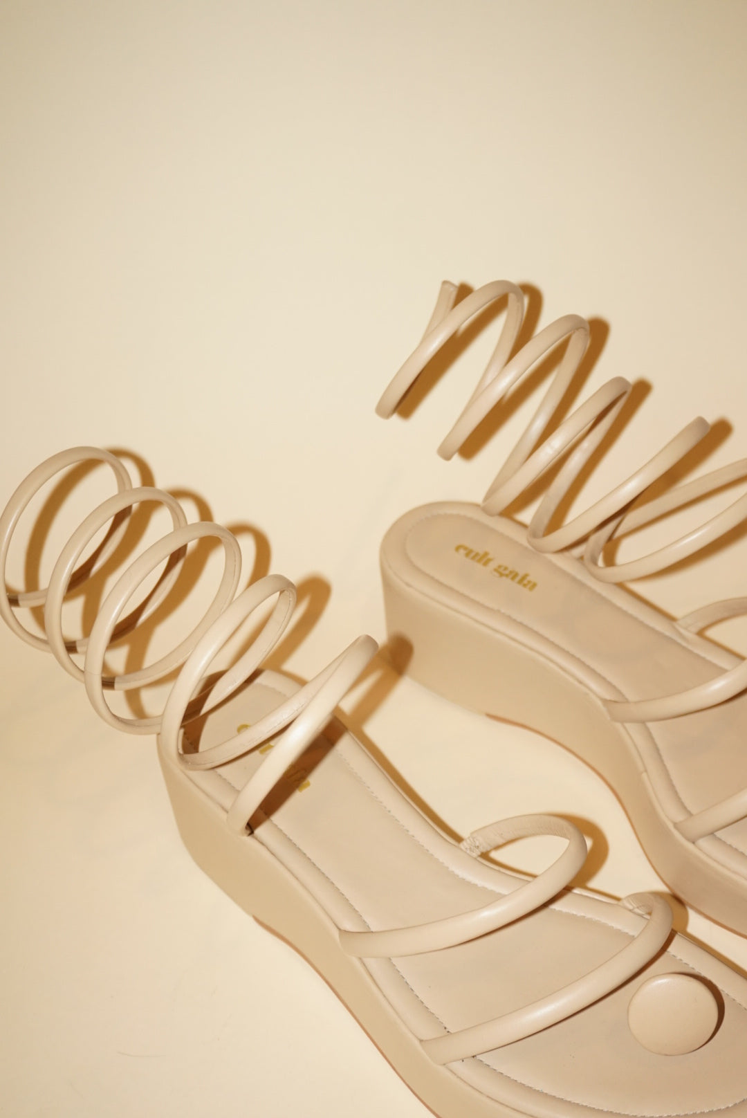Cult Gaia Coil Wrap “Alba” Platform Nude Sandal - Size 41