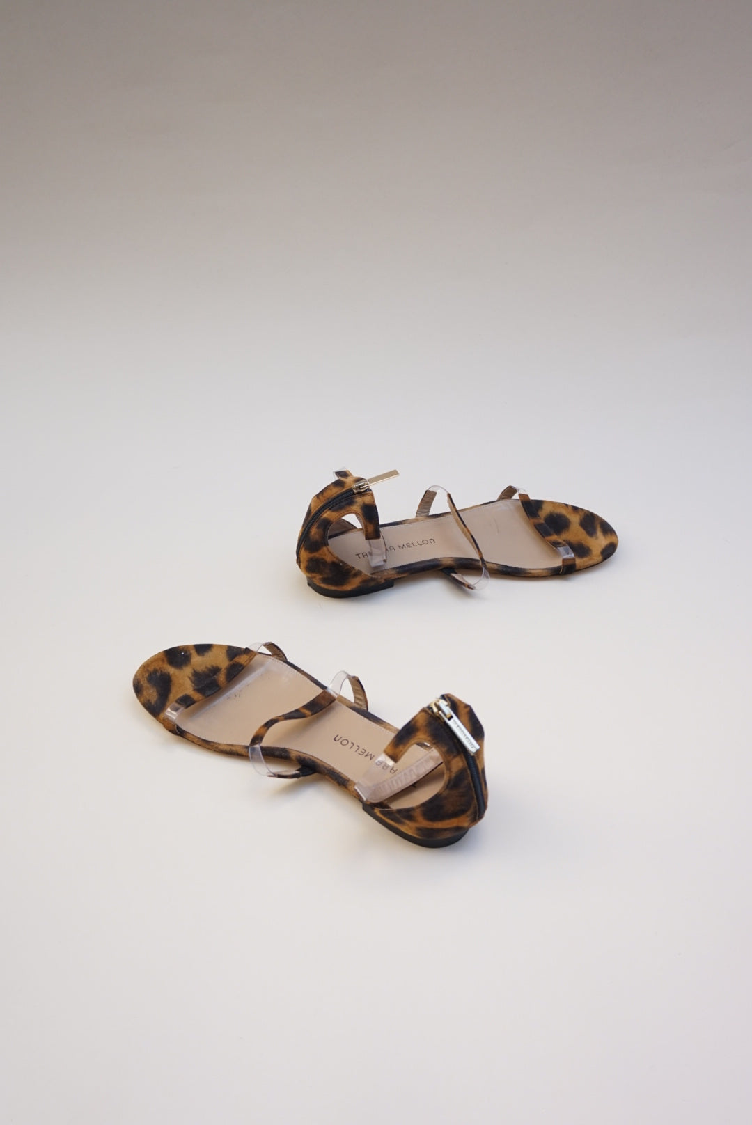 Tamara Mellon Leopard Suede Flatline Sandals  - Size 38