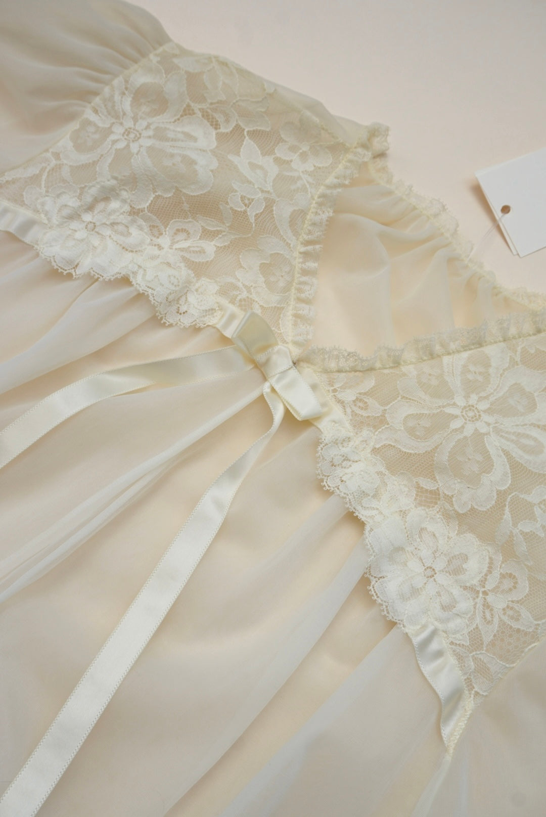 VTG 50's Vanity Fair Babydoll Peignoir Nightgown Sheer Lace Nylon  - Size 32