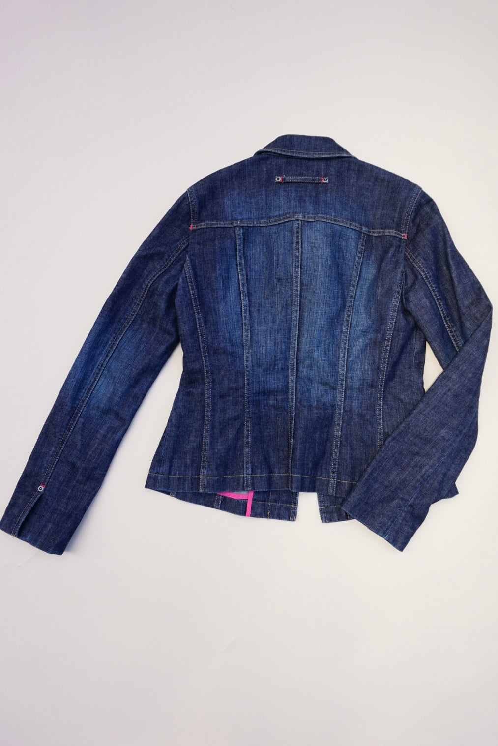 Elie Tahari Denim Y2K Rhinestone Button Blazer Denim Jacket - Size S/M