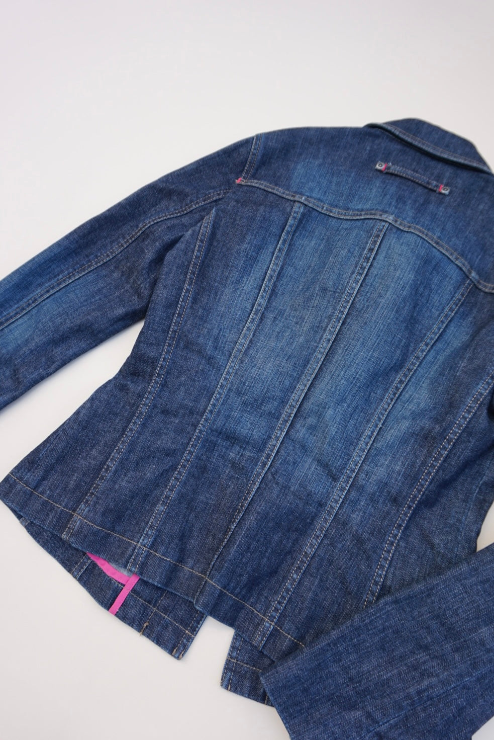 Elie Tahari Denim Y2K Rhinestone Button Blazer Denim Jacket - Size S/M