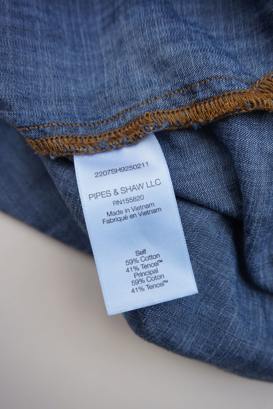 "Veronica Beard" "Isabel" Chambray Puff Sleeve Denim Mock Neck Top