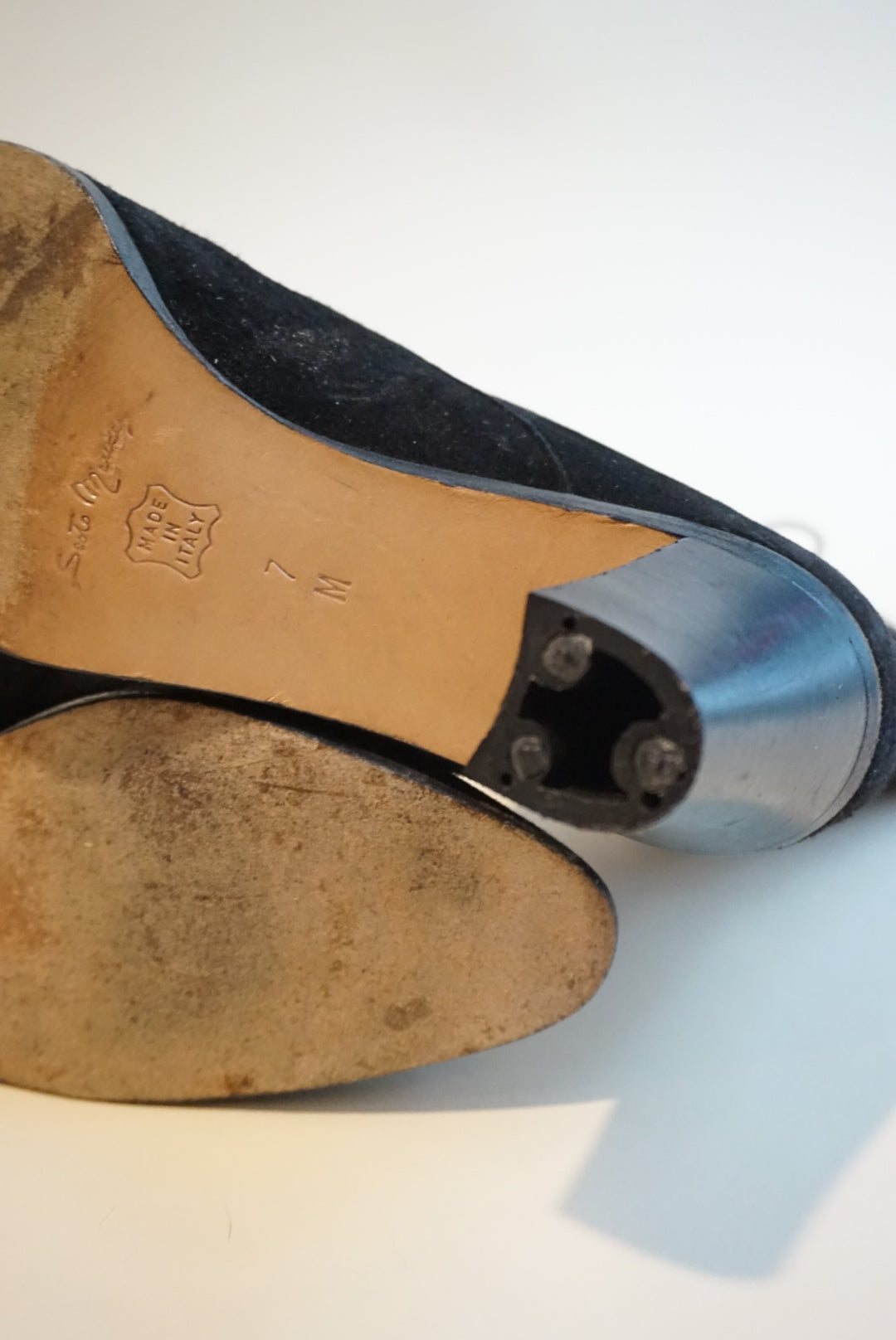 "Sesto Meucci" Black Suede Leather Victorian Style Lace Up Boots - Size 7