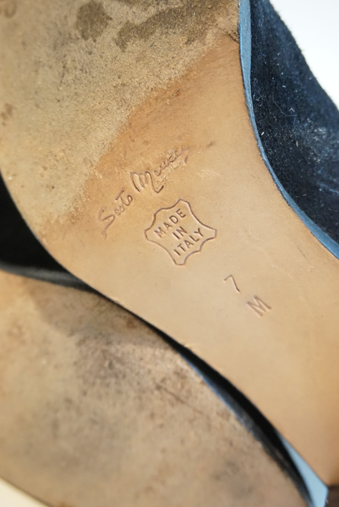 "Sesto Meucci" Black Suede Leather Victorian Style Lace Up Boots - Size 7