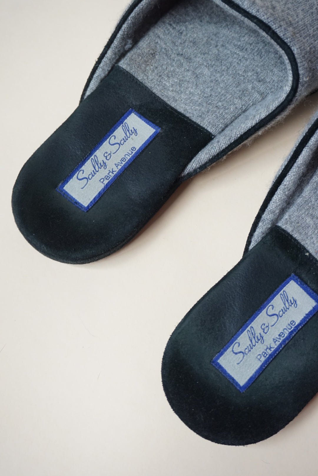 "Scully & Scully" AX417 Grey Italian Cashmere Men's Slippers - Size 11-12