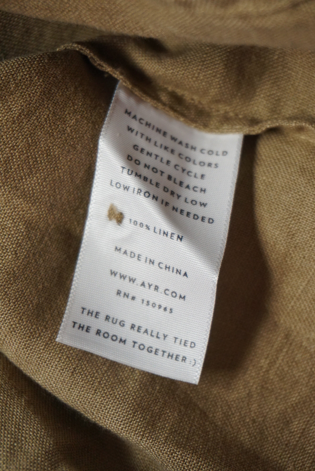 "Ayr" Irish Linen "The Bloom" Button Down Mandarin Collar Blouse - Size XS