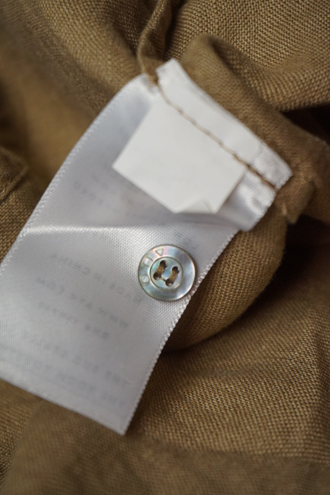 "Ayr" Irish Linen "The Bloom" Button Down Mandarin Collar Blouse - Size XS