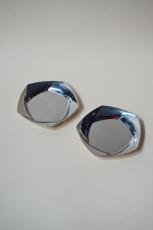 Georg Jensen Denmark Stainless Steel 90's Pentagon Coasters - Set of 2