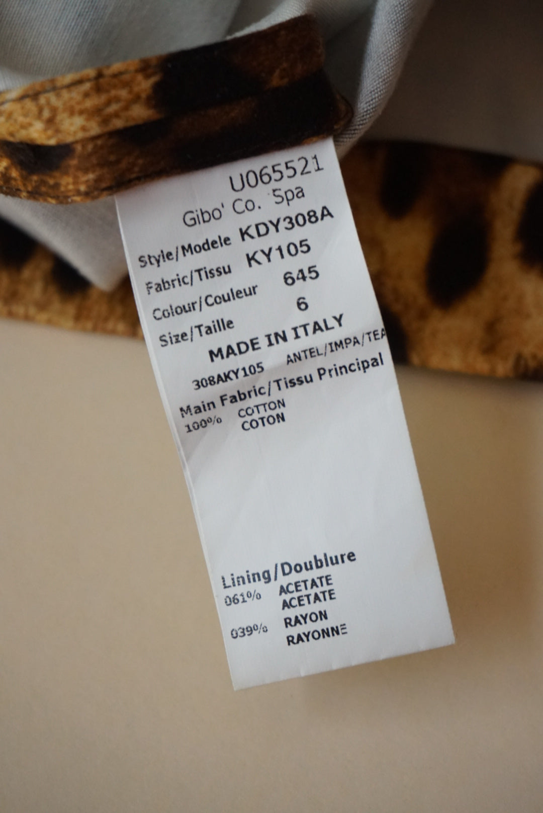Michael Kors Collection Made in Italy Leopard Cheetah Print Blouse - Size 6
