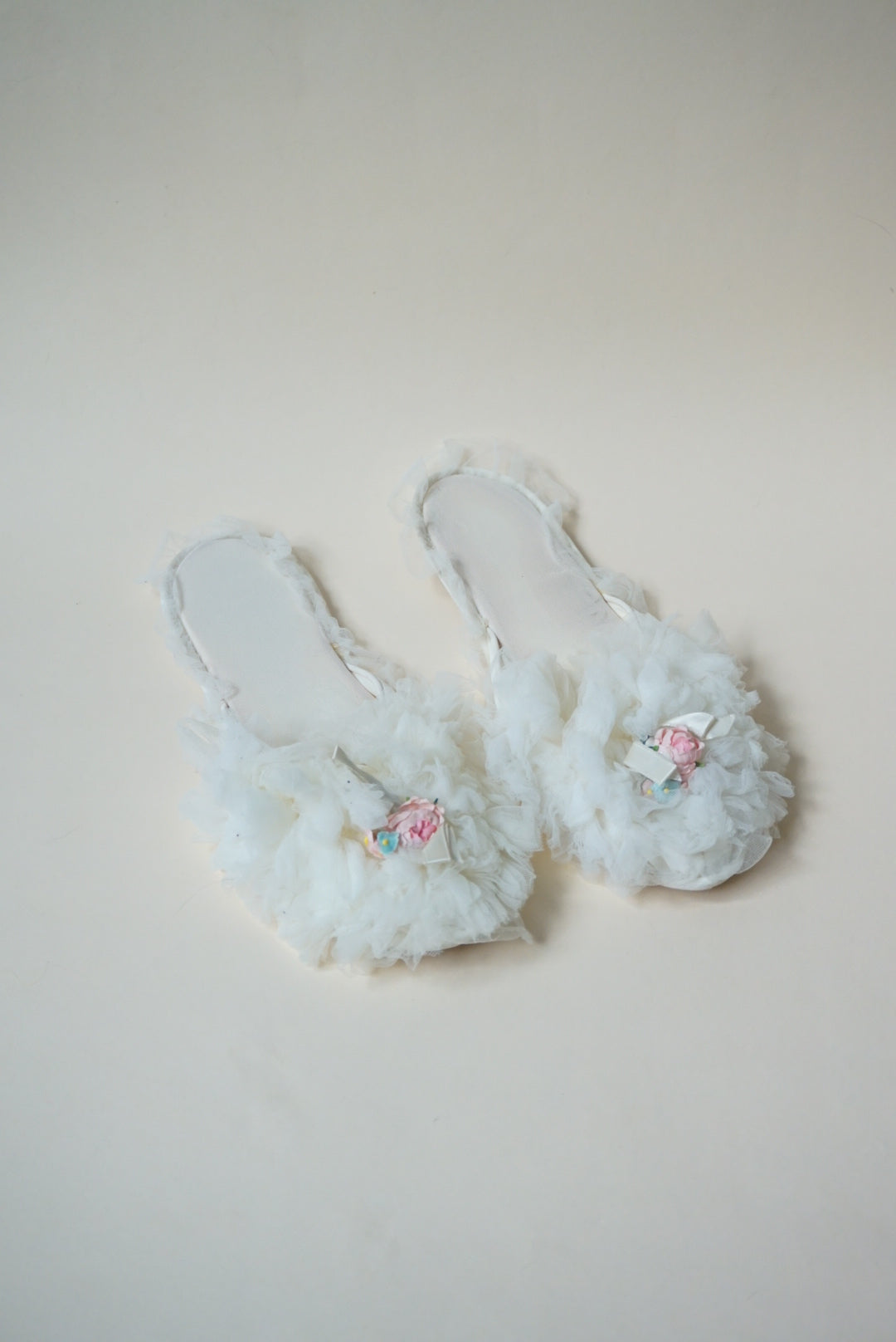 Vintage "Dot and Peg" Wedding Lace House Tulle Frilly Slippers