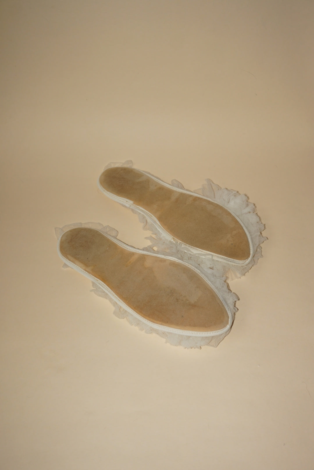 Vintage "Dot and Peg" Wedding Lace House Tulle Frilly Slippers