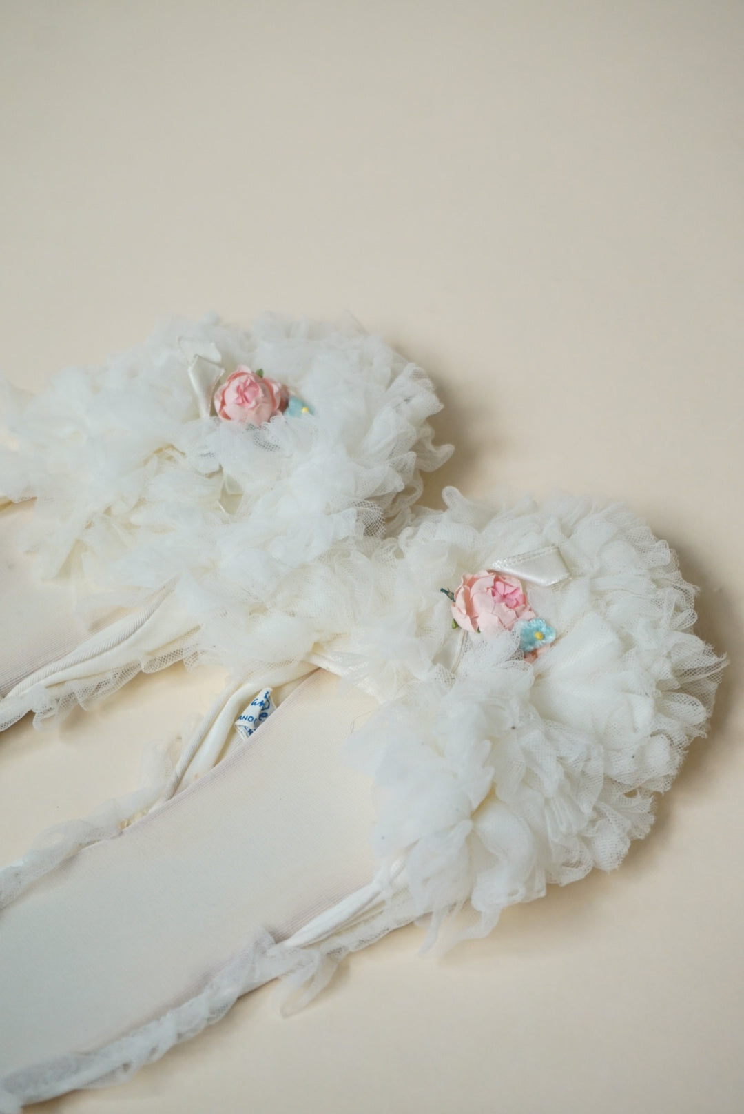 Vintage "Dot and Peg" Wedding Lace House Tulle Frilly Slippers