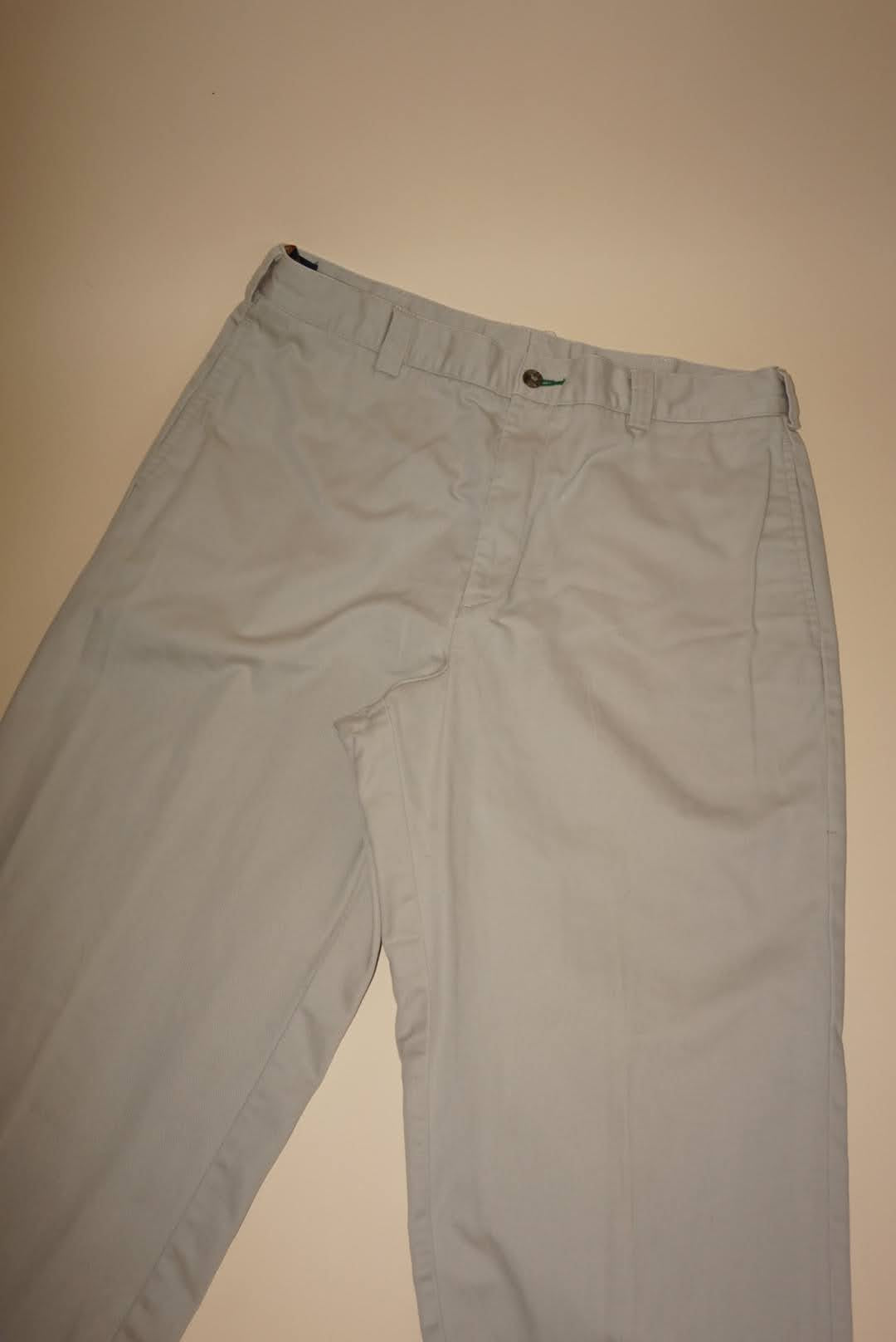 Vintage 90's Tommy Hilfiger Logo Men's Khaki Chino Trousers - Size 34 x 32