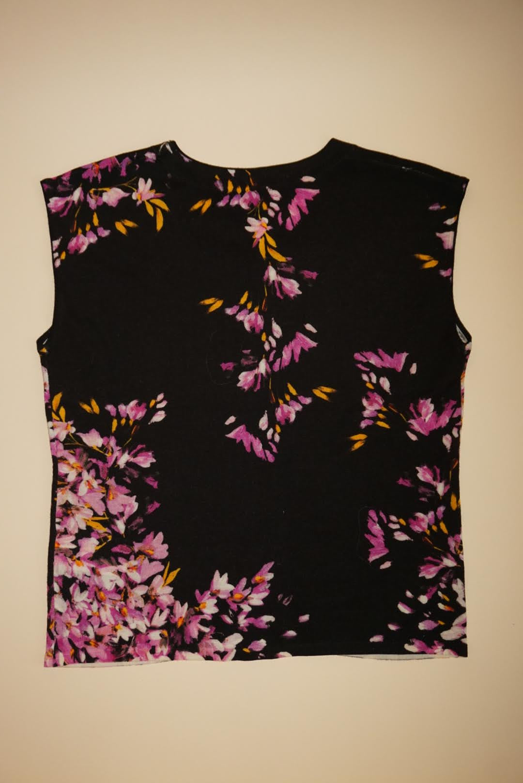 Escada Floral Sleeveless Wool Knit Tank Blouse - Size Medium