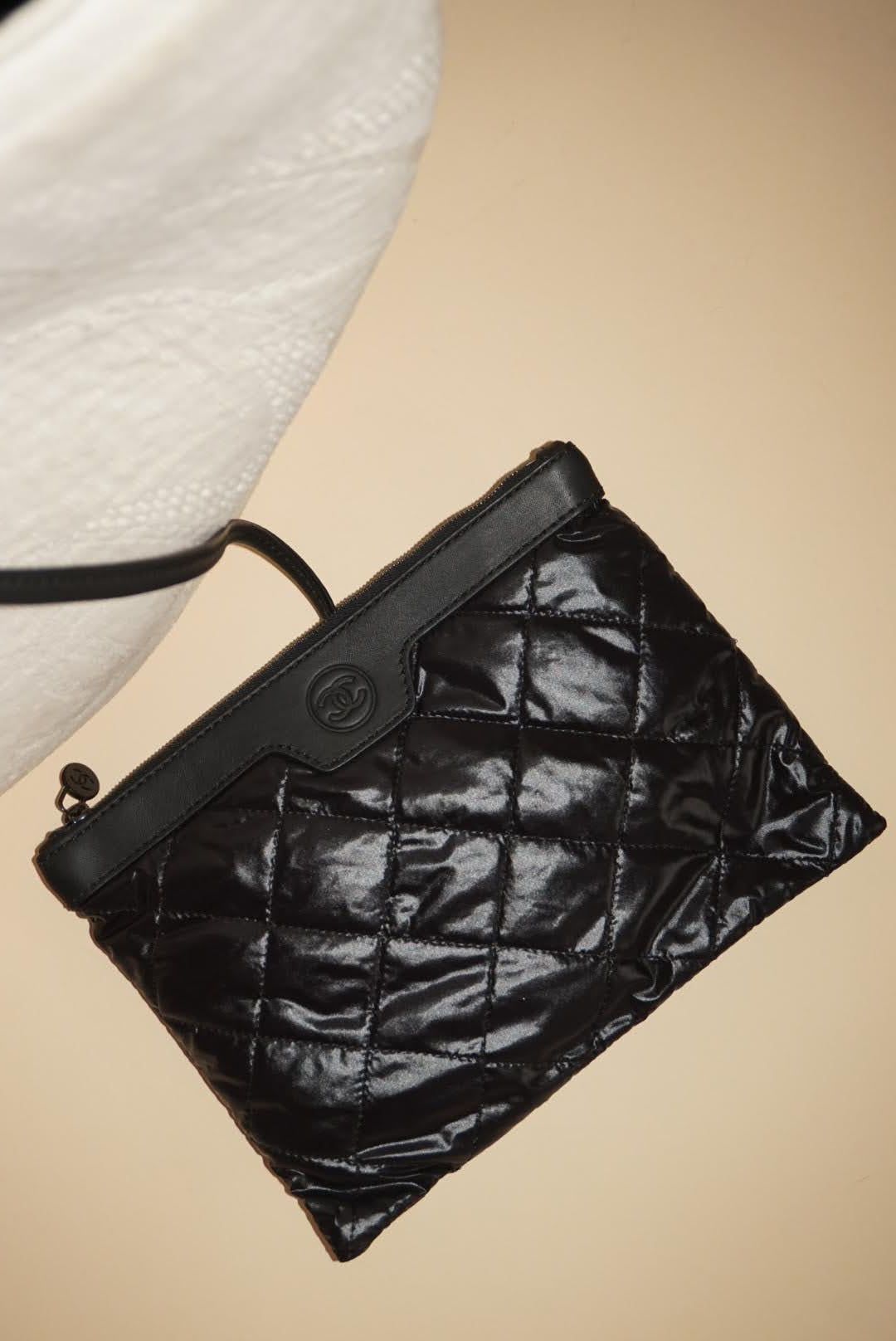Chanel White Terry Cloth Camellia Flower Beach Tote