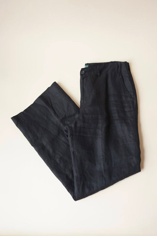 Lauren Ralph Lauren Sanderson Linen Lined Black Pants - Size 12