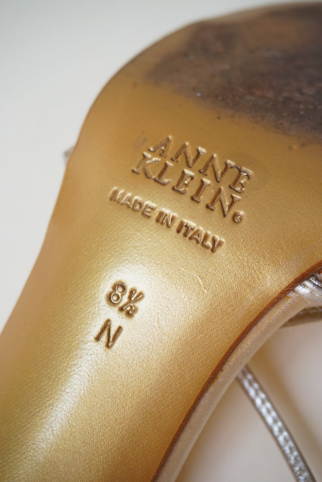 Vintage Anne Klein Collection Sandal Rhinestone Flower Heels - Size 8.5