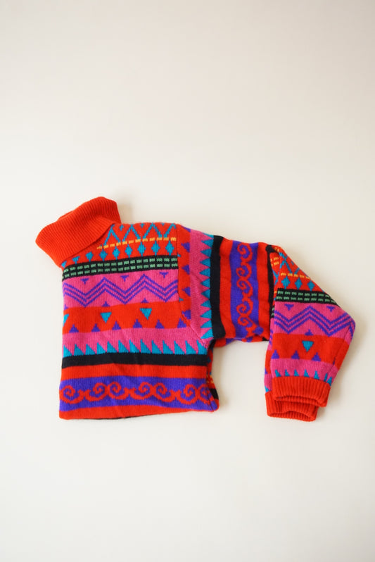 Vintage Neiman Marcus Geometric Cashmere 80's Sweater - Size Small