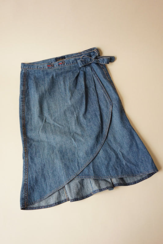 Luisa Spagnoli Denim Wrap Midi Skirt - Size 46