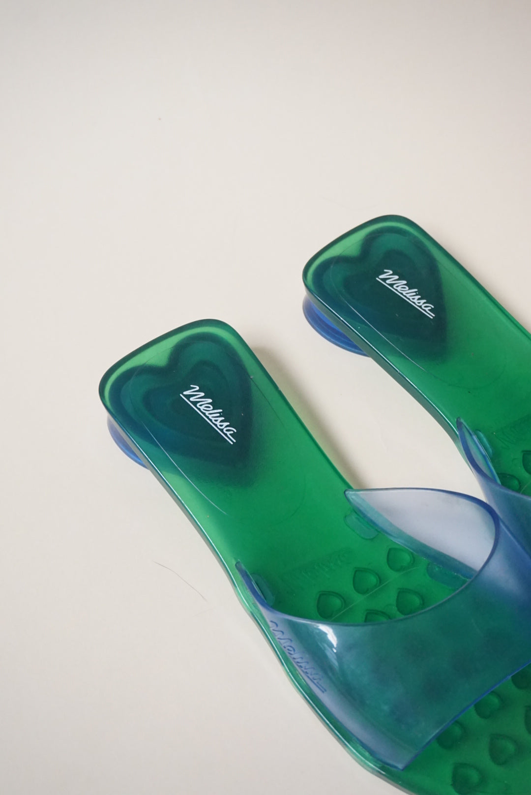 Melissa "Kim" Jelly Flat Green/ Blue Sandals - Size 9