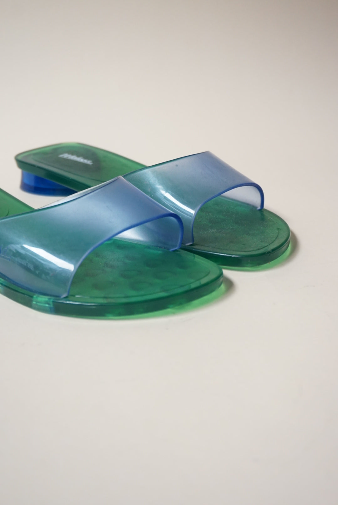 Melissa "Kim" Jelly Flat Green/ Blue Sandals - Size 9