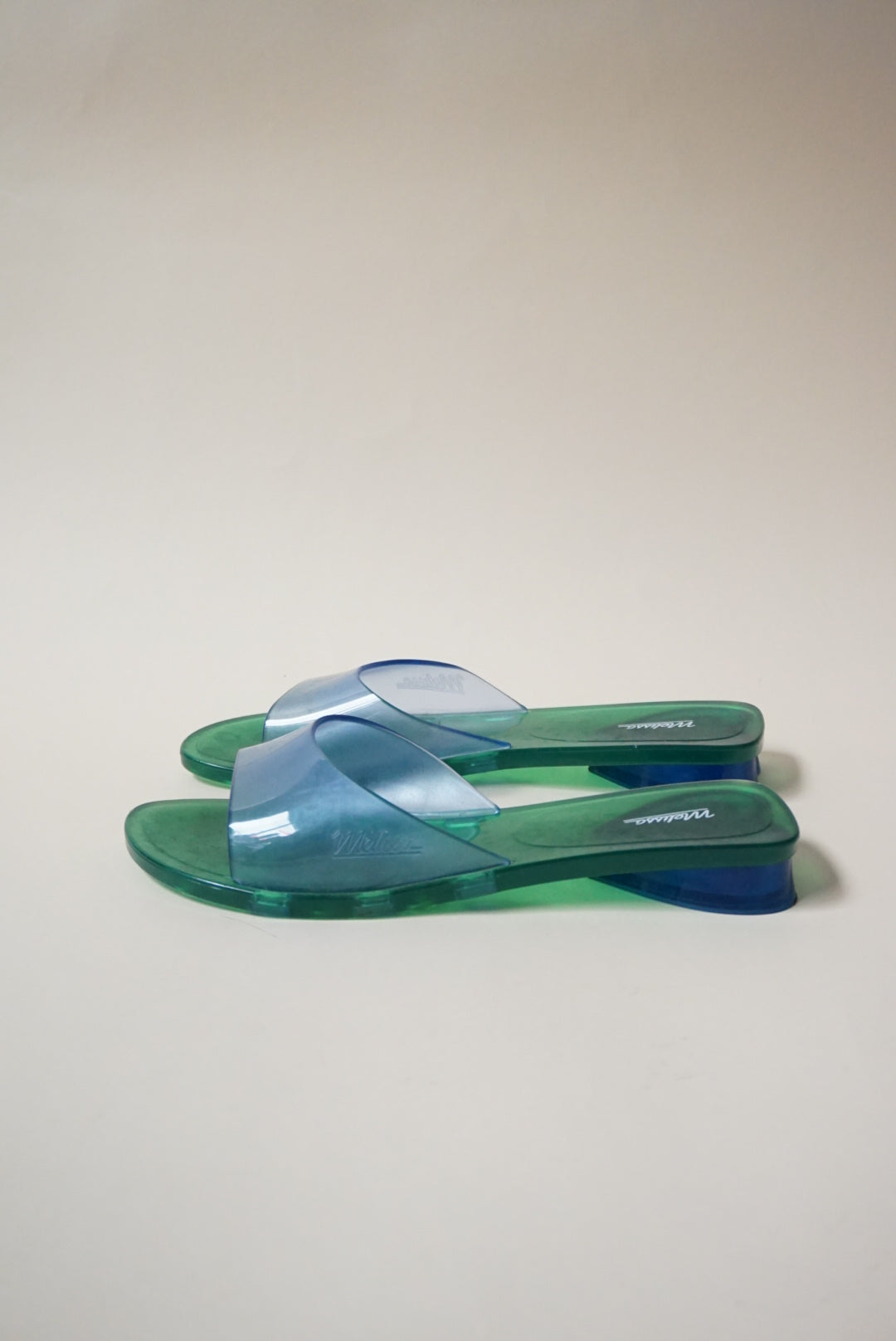 Melissa "Kim" Jelly Flat Green/ Blue Sandals - Size 9