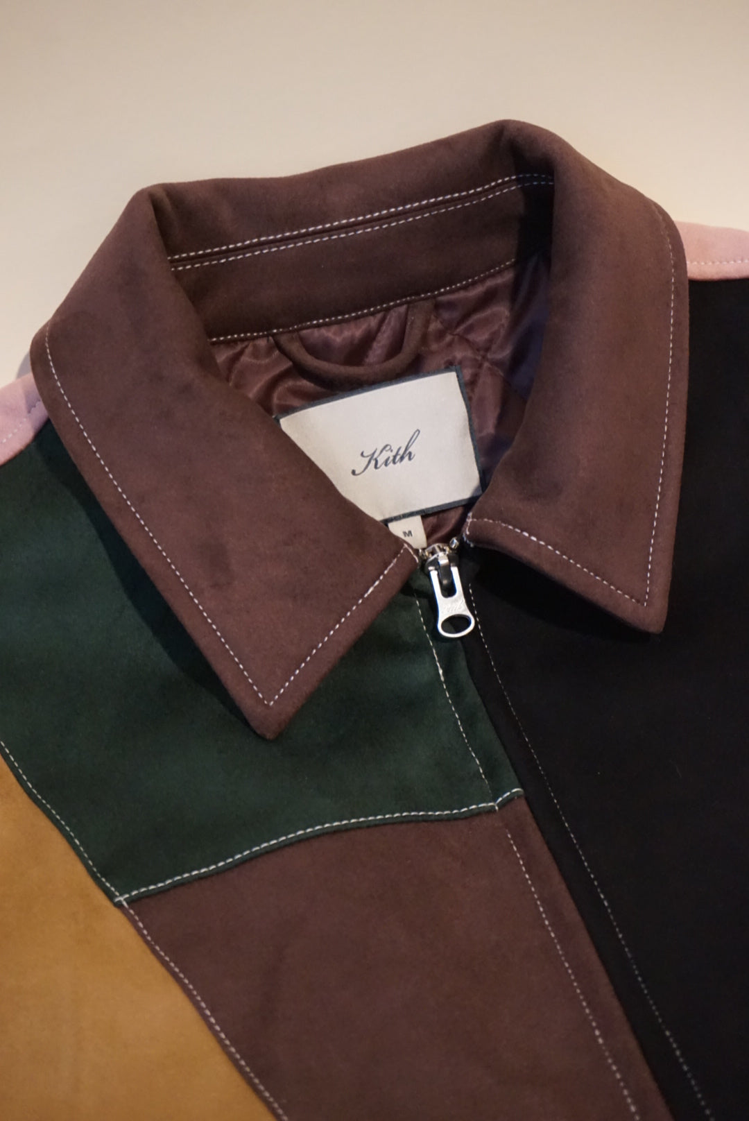 Kith Brisa Patchwork Suede Bomber Jacket - Size Medium