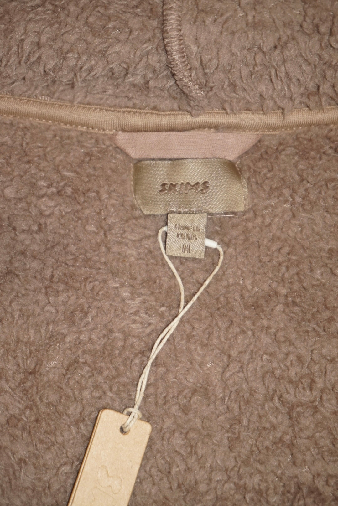 Skims Cozy Teddy Sherpa Full Zip Jacket Desert NWT - Size Medium