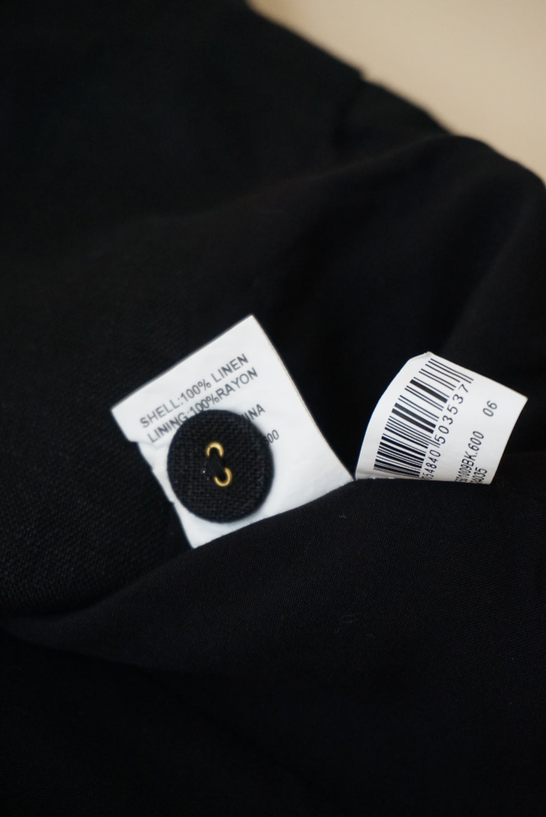 DISSH Scoop Neck Linen Black Vest Top - Size 2