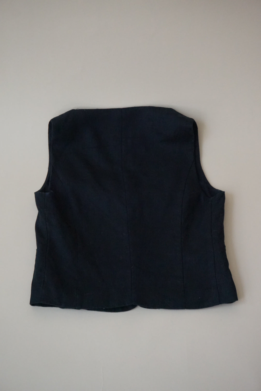 DISSH Scoop Neck Linen Black Vest Top - Size 2