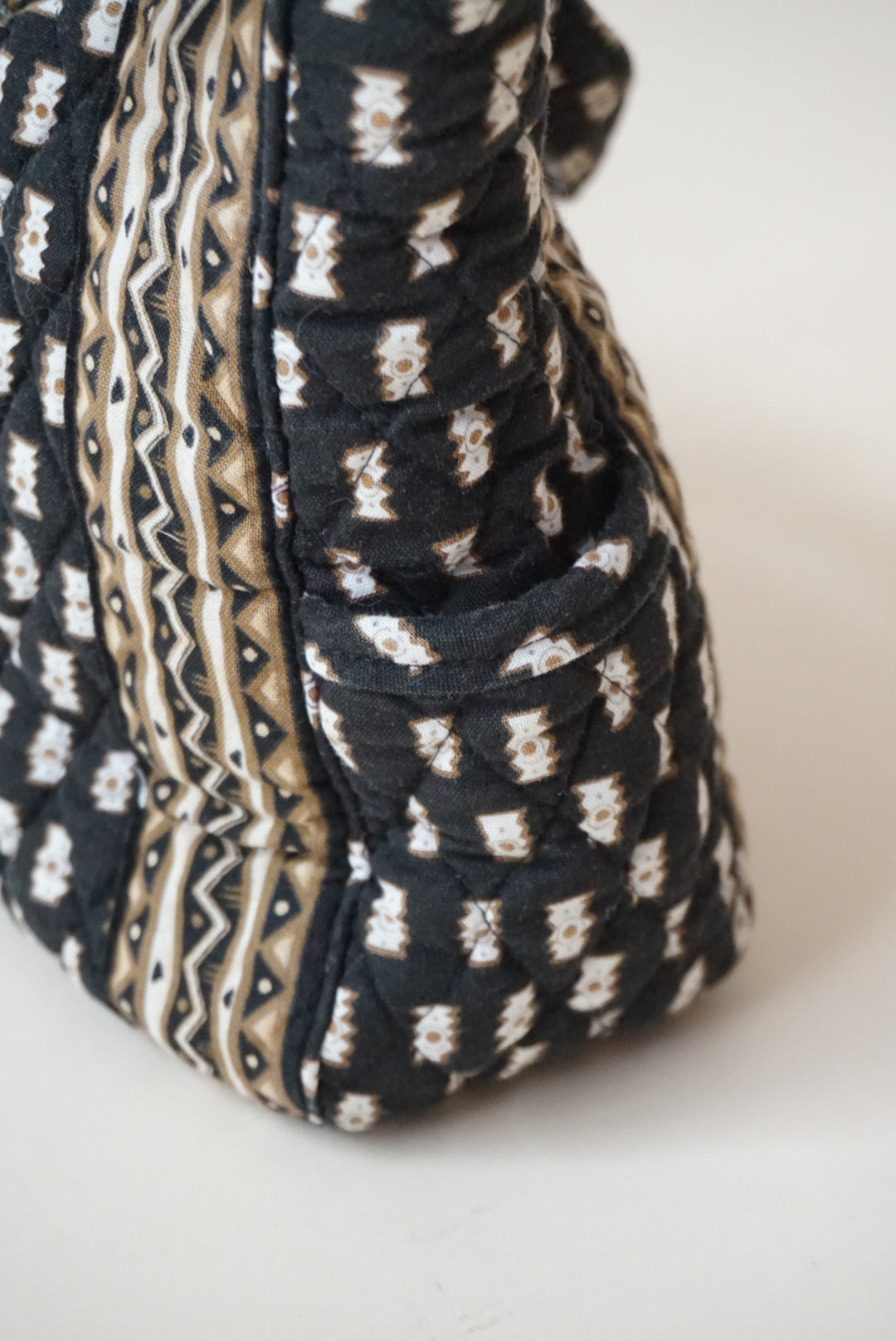 Vintage Vera Bradley Black and Brown Structured Shoulder Bag