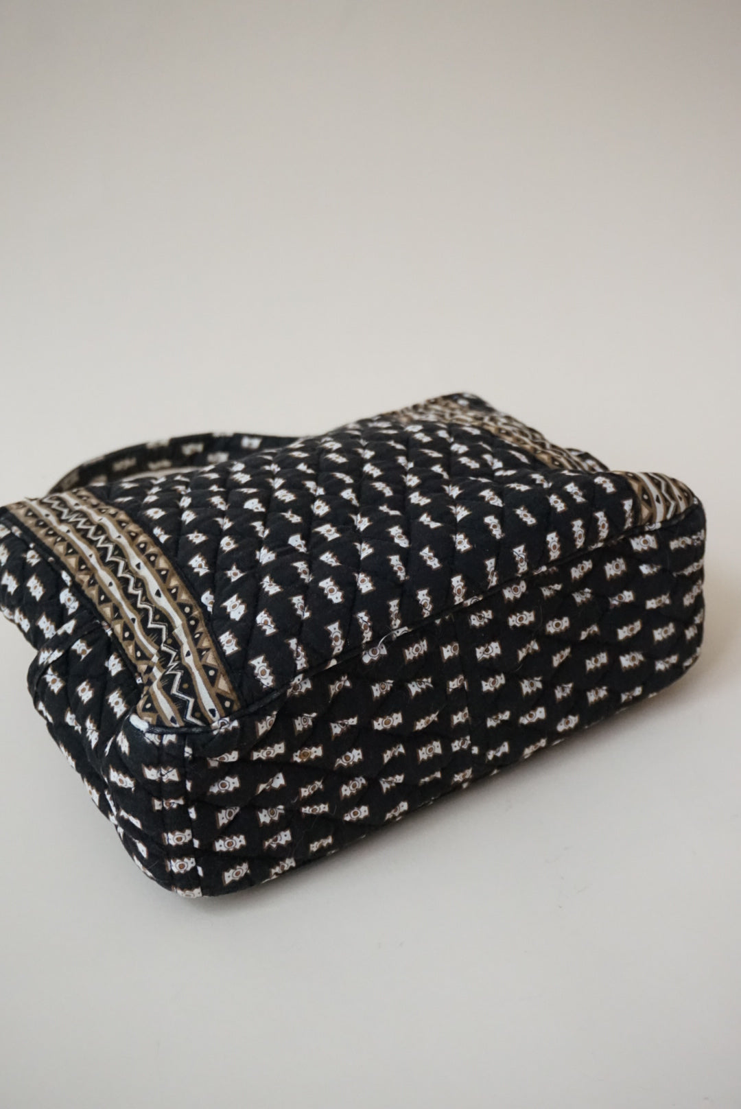 Vintage Vera Bradley Black and Brown Structured Shoulder Bag