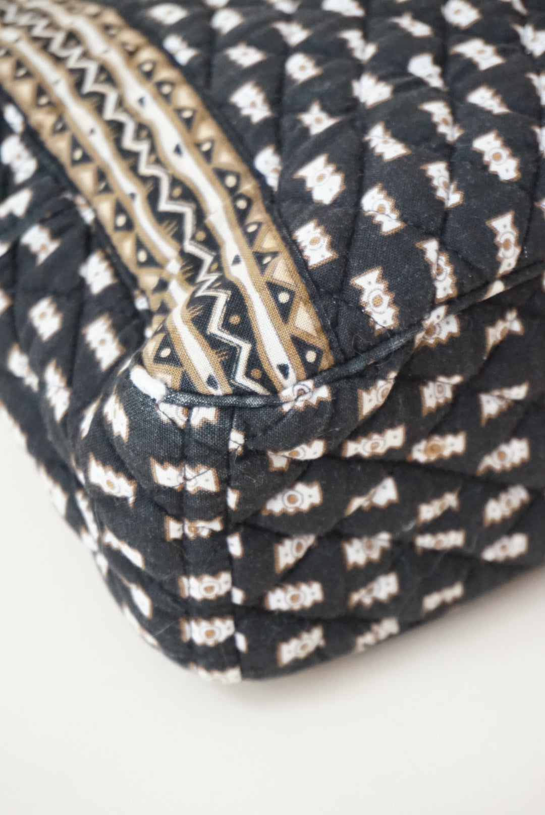 Vintage Vera Bradley Black and Brown Structured Shoulder Bag