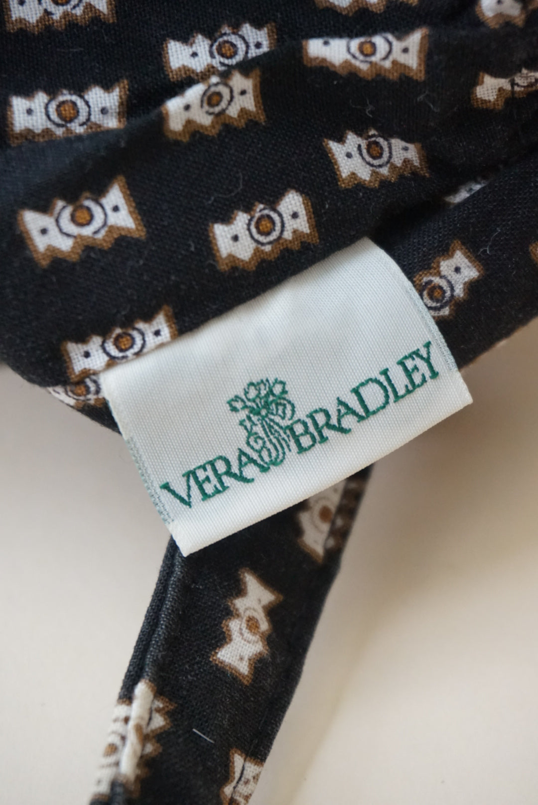 Vintage Vera Bradley Black and Brown Structured Shoulder Bag