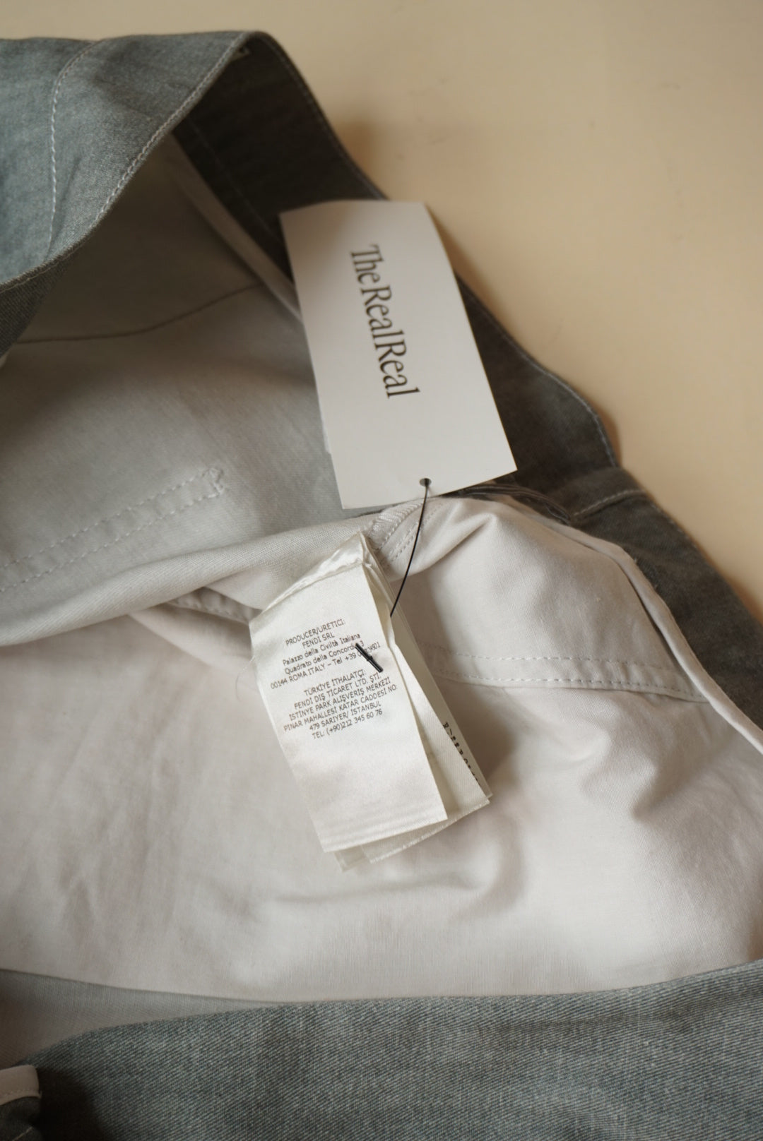 Fendi Sage Green Combi Linen Monogram Shorts - Size 46