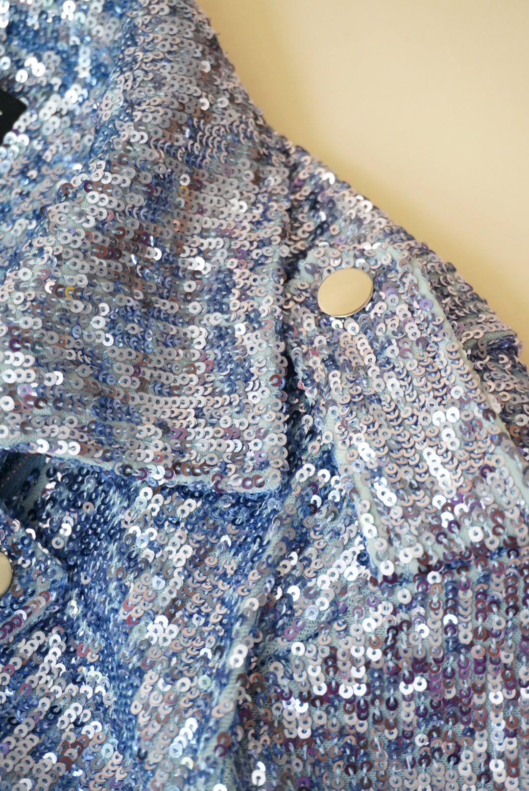 Generation Love Robin Blue Sequin Biker Jacket - Size Medium