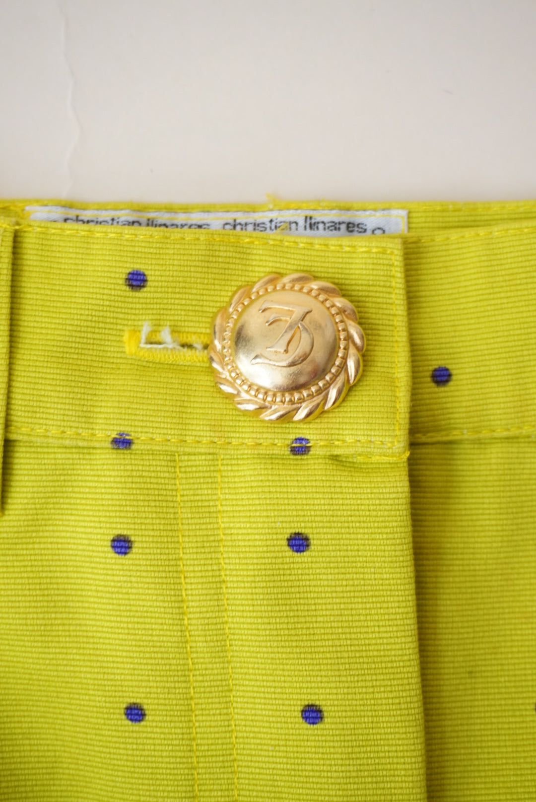 Christian Llinares Vintage Polka Dot Lime Green 90's Skirt - Size IT 42